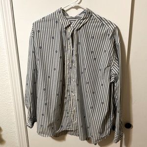 Madewell Blue and White Striped Button Down Shirt